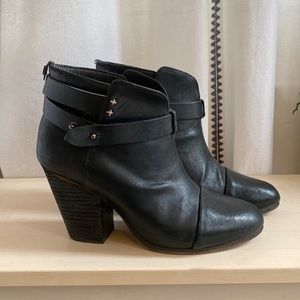 Rag & Bone Harrow Ankle Booties Black Size 40